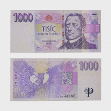 Cédula P#25 1000 Korun 2008 Série: 001 República Tcheca Europa MBC/SOB