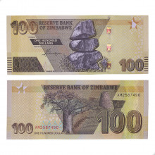 Cédula P#106 100 Dollar 2023 Híbrida Zimbábue África FE