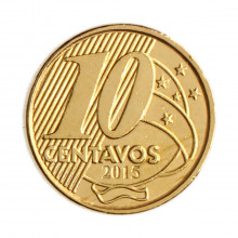 Moeda V-508 10 Centavos 2015 MBC+ Aço R Bronze Ø20mm 4,8gr.