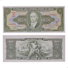 Cédula C-077 10 Cruzeiros 1954 C/ Leves Manchas SOB/FE
