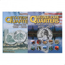 Álbum Duplo Moedas Quarter Dollar 1999 - 2021 Estados e Parques