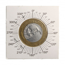 Moeda V-574 1 Real 2002 MBC Reverso Horizontal Bimetálico Ø27mm 7gr.
