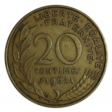 20 Centimes 1964 MBC França Europa