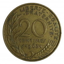 20 Centimes 1963 MBC França Europa