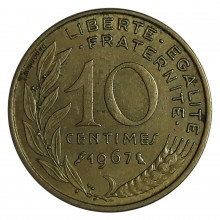 10 Centimes 1967 MBC França Europa