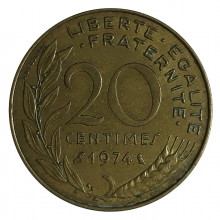 20 Centimes 1974 MBC França Europa