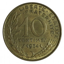 10 Centimes 1974 MBC+ França Europa