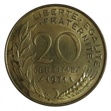 20 Centimes 1971 MBC França Europa