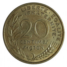 20 Centimes 1970 SOB França Europa