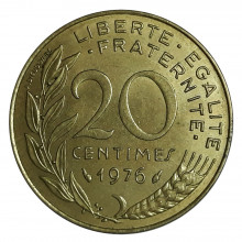 20 Centimes 1976 SOB França Europa