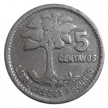 Km#257 5 Centavos 1957 MBC+ Guatemala América