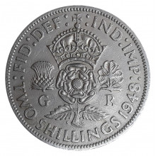 Km#883 2 Shillings 1948 MBC Reino Unido Europa