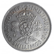 Km#883 2 Shillings 1948 MBC+ Reino Unido Europa