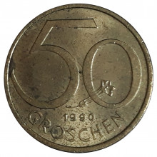KM#2885 50 Groschen 1990 MBC Áustria Europa
