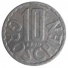 KM#2878 10 Groschen 1990 MBC Áustria Europa