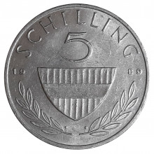 KM#2889a 5 Schilling 1989 MBC+ Áustria Europa
