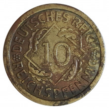 KM#40 10 Reichspfennig 1925 A MBC Alemanha Império Europa