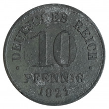 10 Pfennig 1921 MBC Alemanha Europa