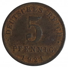 5 Pfennig 1921 MBC Alemanha Europa