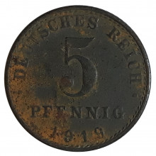 5 Pfennig 1919 MBC Alemanha Europa
