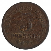 5 Pfennig 1917 MBC Alemanha Europa
