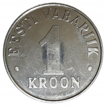 Km#28 1 Kroon 1995 FC Estônia Europa
