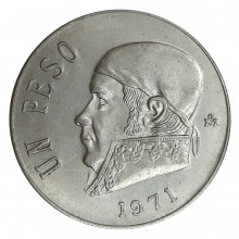 Km#460 1 Peso 1971 MBC+ México América