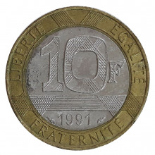 10 Francs 1991 MBC França Europa