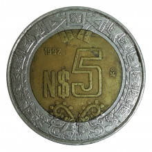 Km#552 5 Pesos Novos 1992 MBC México América