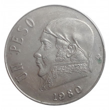 Km#460 1 Peso 1980 MBC+ México América