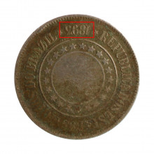 Moeda V-046A 200 Réis 1893  BC/MBC  Reverso Invertido Cupro Níquel  Ø32mm 15gr.