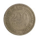 Moeda V-020 200 Réis 1877 BC/MBC Cupro Níquel Ø32mm 15gr.