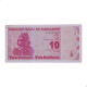 Cédula P#94 10 Dollars 2009  Zimbabwe África FE