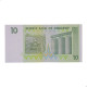 Cédula P#67 10 Dollars 2007  Zimbabwe África FE