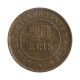 Moeda B-798 20 Réis 1889 MBC Bronze Ø25mm 7gr.*