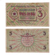 Cédula Notgeld 3 Rubļi 1919 C/Rasgo e Furo Soviete de Riga Letônia Europa UTG