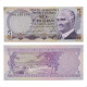Cédula P#179 5 Liras 1968 Turquia Ásia SOB/FE