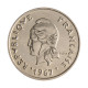 Moeda KM#5 10 Francs 1967 SOB/FC Polinésia Oceania Níquel Ø24mm 6gr.