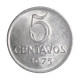 Moeda V-295 5 Centavos 1975 SOB/FC Data Difícil Aço Inoxidável Ø21mm 2,64gr.