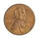 Moeda Km#468 1 Cent 2014 D MBC Estados Unidos América  Lincoln Cent Escudo Zinco com Revestimento de Cobre  Ø19,05mm 2,5