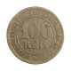 Moeda V-010 100 Réis 1880 MBC C/ Marca de Verniz Cupro Níquel Ø27mm 10gr.