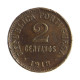 Moeda KM#568 2 Centavos 1918 BC/MBC Portugal Europa Bronze Ø23mm 5gr.