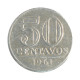 Moeda V-273 50 Centavos 1961 MBC C/Sinais de Limpeza Alumínio Ø21mm 1,7gr.